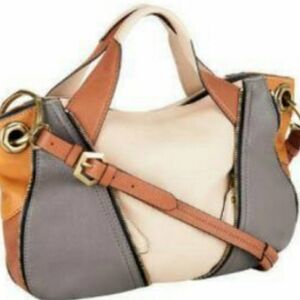 OrYany Women's Colorblock Genuine Leather Tassel Convertible Crossbody Handbag